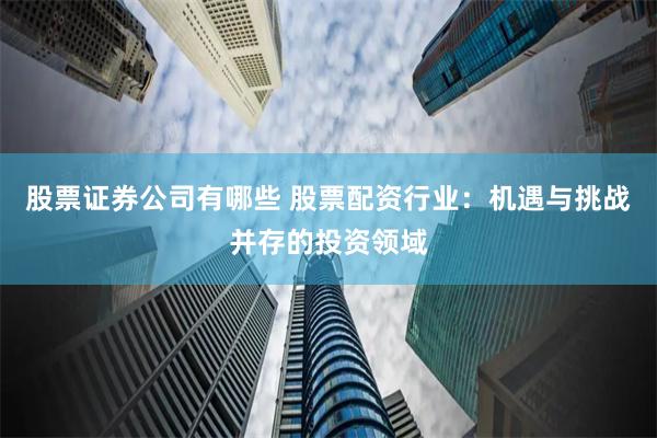 股票证券公司有哪些 股票配资行业:机遇与挑战并存的投资领域